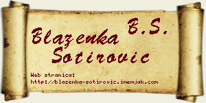 Blaženka Sotirović vizit kartica